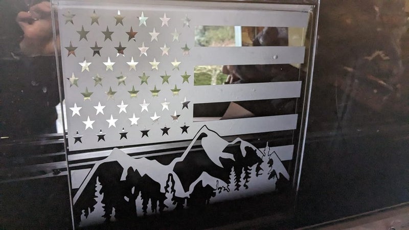 xinghe for Dodge Ram 2009 to 2024, American Flag Decals Stickers for Truck Back Middle Window, Matte Black USA Flag Decal - Image 5